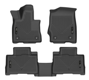 Lincoln Aviator Floor Mats - Front + 2nd Seat - Husky Liners - Weatherbeater - Black - `20-`21